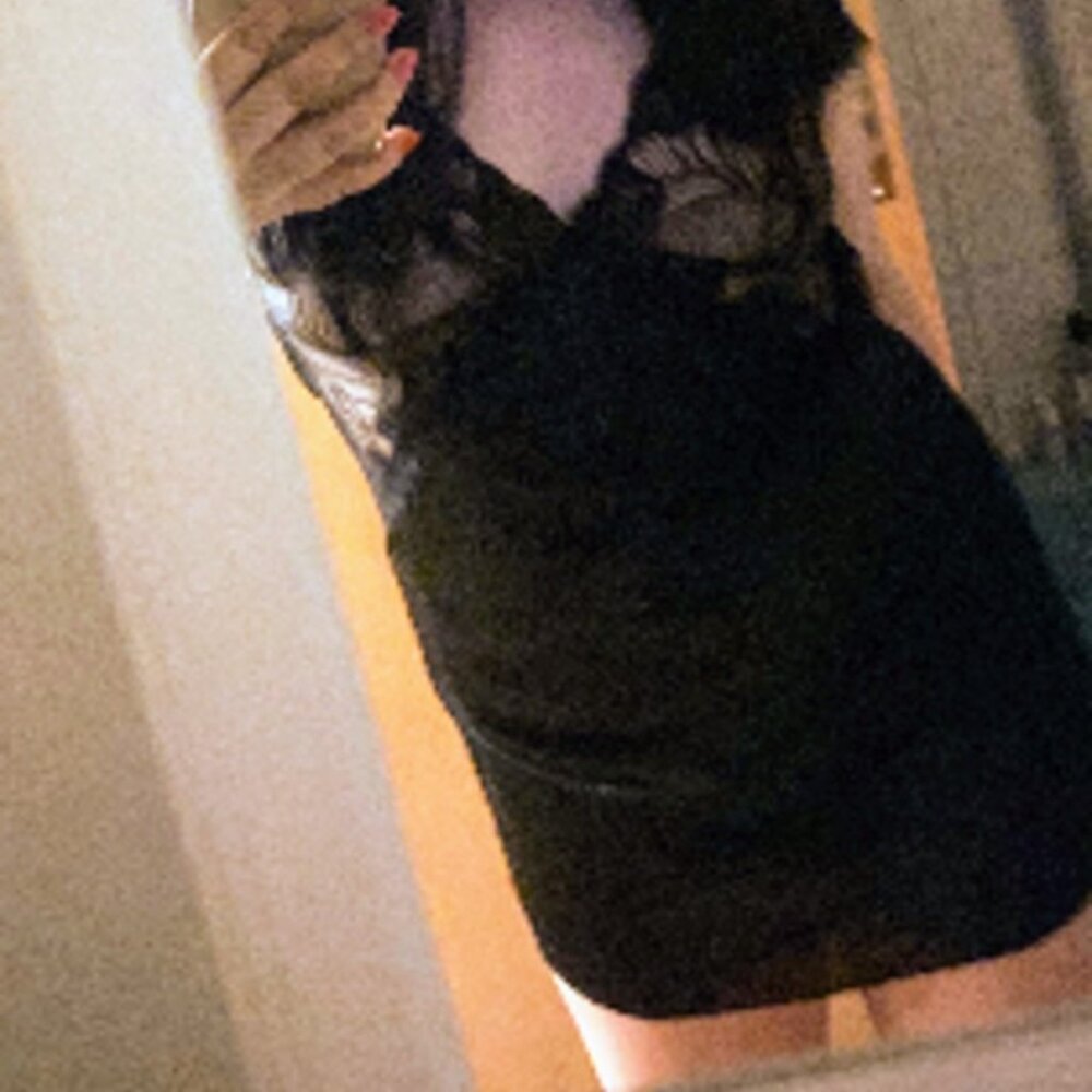 Black Lingerie Slip Mini Dress Pre-Owned Fair L/XL